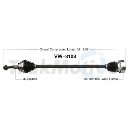 Surtrack Axle Cv Axle Shaft, Vw-8108 VW-8108